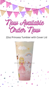 [10pcs] Princess Unicorn Reusable Tumbler with Lid Cover 22oz