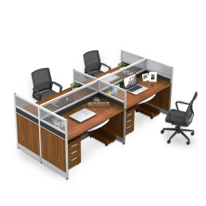 Staff Desk 4-Person Partition 6-Person Card Working Position with Screen Combination Office Desk and Chair Card Holder Staff Table