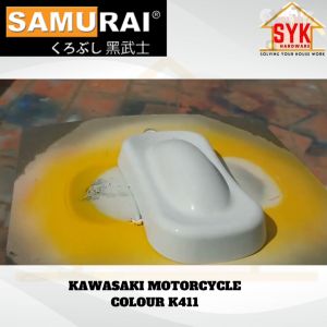 SYK Samurai Spray K411 Pearl White Kawasaki Motorcycle Paint Tin Cat Spray Penyembur Cat Motor 400ml
