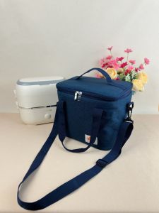 Portable Electric Heating Lunch Box Bag Thermal Insulation Bento Bag Trendy Handle Rice Box Bag for Office Workers