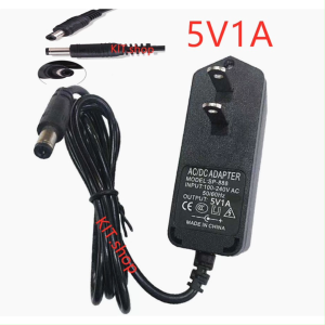 5V 1A AC/DC Power Adapter with Cable 5.5X2.5mm - Black