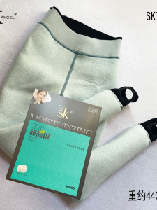 Skin-Friendly SK7262A Stretchy Thickened Vertical Striped Cotton Leggings Footed Tights Warm Slimming Winter Fleece Women Pants