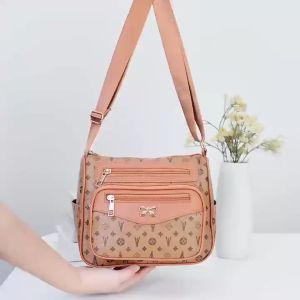 SPS BAGS#332 Fashionable crossbody shoulder bag for Women with multiple zipper pockets for organized storage and an adjustable shoulder strap for versatile carrying as a sling or shoulder bag.
