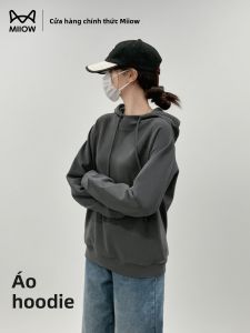 Áo nỉ trùm đầu MiiOW cho nữ làm bằng nỉ rộng rãi ấm áp