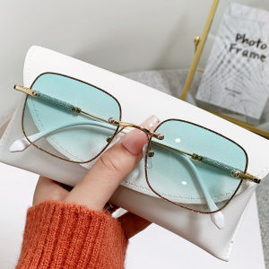 JN IMPRESSION Fashion New Flash Strap Square Frame Sunglasses Senior Sense Sunglasses Glitter for Women