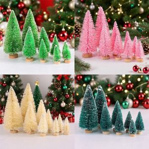 8/12pcs Mini Wooden Christmas Trees Artificial Christmas Tree for Xmas Tabletop Ornaments Christmas Decorations 2025 Navidad
