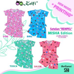 KELFI Setelan Rempel Printing / Setelan Anak Cewek Usia 1-8 Tahun MISHA EDITION