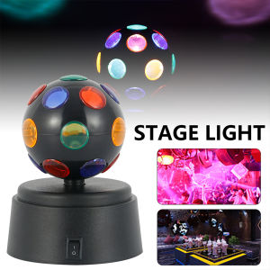 Rotating Flash Stage Light Round Ball Lamp Colour Night Light for Home Birthday Party Disco Bar Flashing Effects Ambient Lantern