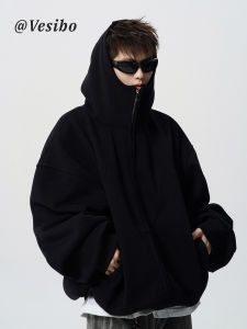 Heavyweight Oversized Hoodie Men Winter Trendy Couple Casual Hooded Sweatshirt High Street Versatile Open Cardigan Jacket