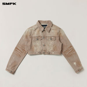 SMFK | Handmade Cotton Denim Jacket with Distressing and Fading