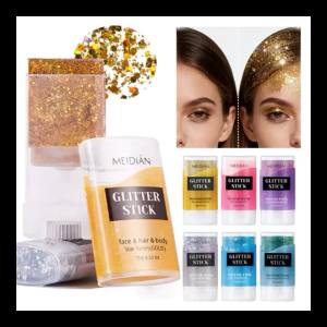 Sparkling Sequins Glitter Gel Stick Mermaid Sequin Body Glitter Gel Cosmetic Hair Glitter Festival Makeup for Halloween Party