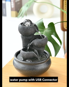USB/Plug In Mini Zen Waterfall Fountain ‒ Meditation & Portable Tabletop Desktop Water Features