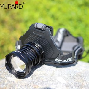 Senter kepala Tahan Lama 50 Jam Cas Super Terang LED XHP70 1000 Lumens Bisa Zoom 3 Baterai 18650 5 Mode Cahaya Anti Air Bahan Aluminium