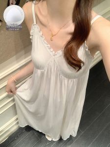 V.C.I | Plus Size Comfort Padded Summer Camisole Night Dress Ice Silk