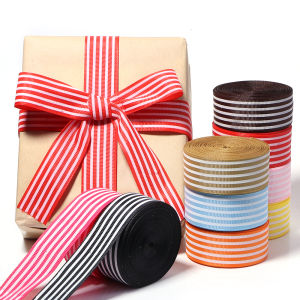 10yards/lot 25mm Colorful Stripe Grosgrain Ribbon Webbing Ribbons DIY Gift Wrapping Hair Bow Craft Decorative Ribbon Accessories