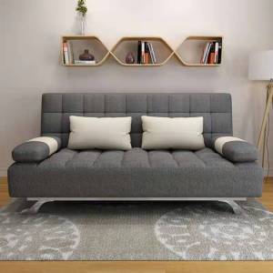 Foldable Latex Fabric Sofa Bed Modern Minimalist Design Detachable Cover Economic Type for Small Spaces Wooden Structure