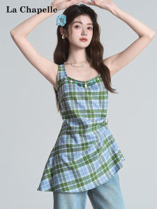La Chapelle | Plaid Sleeveless Waist-cinching Top