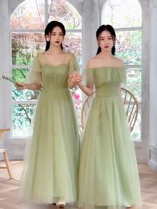 【HOT SALE】 Recoal Sage Green Bridesmaid Dress Long for Wedding Party Forest Style Bridesmaid Gown Elegant Prom Dress 2022 New Arrival Bridesmaid Robe
