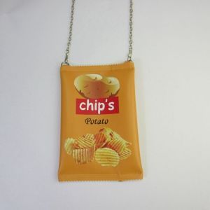 New Cute Fun Chips Party Bag Female Stylish Cartoon Girl Change and Phone Shoulder Crossbody Chain Bag Small Bag