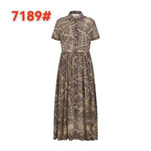 Nars 7189# Fashion Elegant Black Print Button-down Polo Collar Dress Freesize High Quality