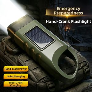 AIC | Hand-Crank Solar Power Portable Multi-Function Flashlight
