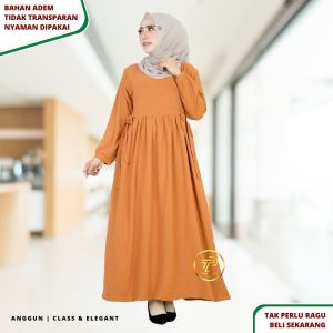 Baju Gamis Wanita Polos Bahan Katun Crinkle Premium Adem Perempuan Remaja Terbaru Kekinian 2022 Untuk Lebaran Kondangan Fashion Muslim Muslimah warna Salem Hitam Santriwati santri Putri Busui Friendly Import Modern Polos Jumbo LD 110 B16