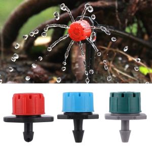 100Pcs 1/4 inch Barb Dripper Garden Irrigation Nozzle 8 Hole Adjustable Sprinkler