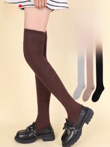 Tất dài nữ MiiOW cotton dày lót lông cừu co giãn