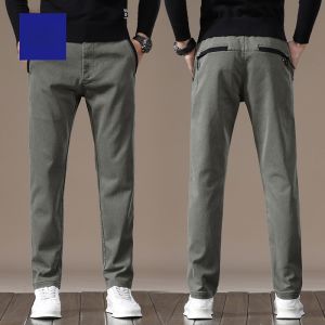 ROMON | Romon Mens Casual Pants Black Elastic Business Suit Straight Leg Spring Autumn Fashion City Style Long Pants Youth Cotton Polyester Spandex