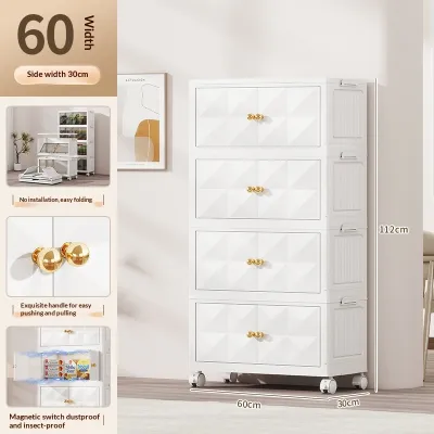 KIMDELIN Stackable Foldable Storage Cabinet Double Doors Storage For Bedroom Clothes Storage