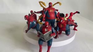 Bandai | Funny Chubby Web Hero Action Figure Set Cute Cartoon Superhero Figurines Desk Decor & Collectible Gift for Fans