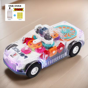 รถสี่เหลี่ยมจัตุรัสไฟลุกขึ้น เสียงดนตรี รถรับใช้ รถเด็ก ชิ้นส่วนเกียร์ รถไฟฟ้า ความทนทาน สัมผัสแบบอินเทอร์แอคทีฟ