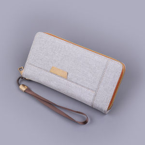 กระเป๋าผ้าใบ JOLIZEON กระเป๋าถือผ้าเดนิมสไตล์ใหม่ สายรัดข้อมือโทรศัพท์มือถือ 12 ช่อง กระเป๋าสตางค์ผู้หญิง กระเป๋าสตางค์ผู้ชาย