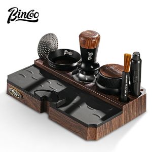 BINCOO ชุดที่อัดกาแฟอเนกประสงค์ฐานที่อัดแป้งกล่องแยกเก็บนมผงค้อนแรงกดที่อัดแป้งเครื่องใช้ในครัว3ชิ้นขนาด51มม./58มม.