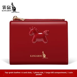Kangaroo | Women Genuine Leather Wallet Red