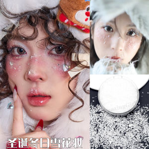 Christmas Atmosphere Winter Simulation Snowflake Makeup Frostbite Makeup Face Decoration Glitter Stickers White Makeup Stickers