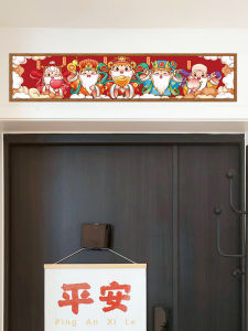 Modern Simple Entrance Door Stickers Moving House Celebration New Home Decoration Waterproof PVC Wall Decals Happy New Year