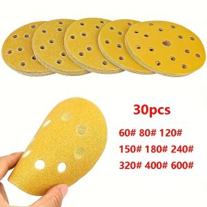 150mm Sandpaper - Coarse Size 60/80/120/180/240/320/400 - 15 Holes - Diameter 6" - For Random Orbital Sanders and Vibra
