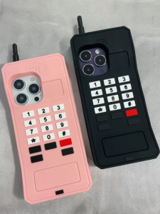 3D retro mobile phone silicone case for iPhone 11 12 13 14 15 16 17 Pro Max casing Soft silicone protective cover for iPhone17 case