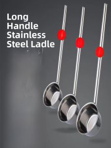 Stainless Steel Special Thickened Long Handle Water Pail Kitchen Soup Spoon Large Soup Ladle Water Scoop for Restaurant