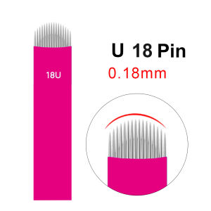 JUNMIAO | 50pcs Microblading 0.16/0.18mm Tebori Blades Needles Tattoo Needles Permanent Makeup Needle 12 14 16 18 21 Manual Eyebrow Blade