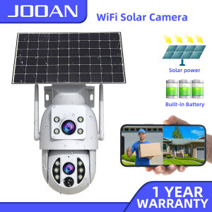 4K Waterproof Solar Camera Wireless Dual Lens PTZ FHD Degree WiFi Night Vision Humanoid Detection