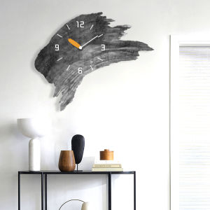 Modern Minimalist Wall Clock Silent Living Room Home Fashion Nordic Style Creative Personalized Wood Material Battery Powered