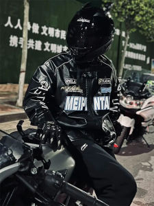 Phong Cách Mỹ Xe Máy Áo Khoác Trang Phục Bóng Chày PU Da Dày Dặn Áo Khoác Ngoài Dài Tay Trẻ Trung Phổ Biến Dành Cho Nam Và Nữ