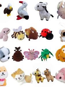 Mini Plush Horse Doll Realistic Animal Bug Beetle Insect Toy Dog Fur Doll Hanging Ornament Soft Short Plush Fabric Rabbit Velvet