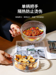 Transparent Glass Bowl Salad Home Dining Utensils Soup Bowl Creative Dessert Bowl Large Instant Noodles Rice Fruit Plate