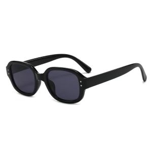 Retro Small Square Frame Rivet Sunglasses for Women Black Frame Same Style as Internet Celebrities Uv Protection Sunglasses 3674