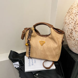 Fashionable Bucket Bag Womens Crossbody Bag Versatile Handbag Retro Style Single Shoulder Soft PU Leather Commuting Bag