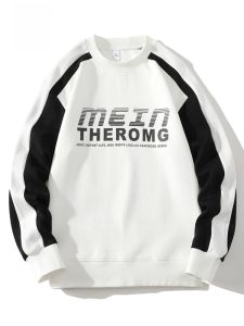 ROMON | Romon Mens Long Sleeve Round Neck Printed Sweatshirt Fashionable Base Layer Top Casual Comfortable Polyester T-Shirt