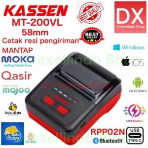 Mobile Printer Thermal 58mm KASSEN MT-200VL / MT200VL / MT200 USB BLuetooth